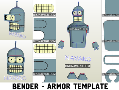Futurama Bender Cosplay Costume Template