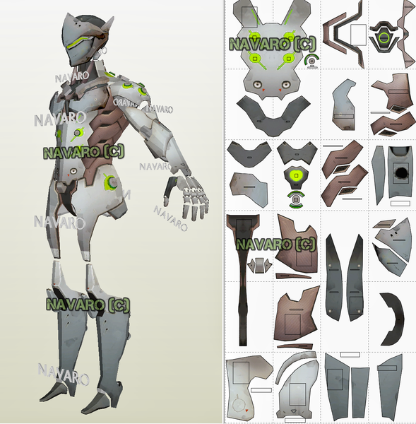 Load image into Gallery viewer, genji full armor pepakura
