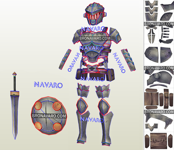 Load image into Gallery viewer, Goblin Slayer Armor Printable Template
