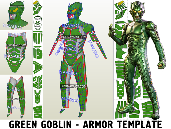 Load image into Gallery viewer, Willem Dafoe Green Goblin Armor Template
