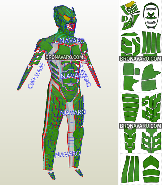 Load image into Gallery viewer, Green Goblin Cosplay Armor Template
