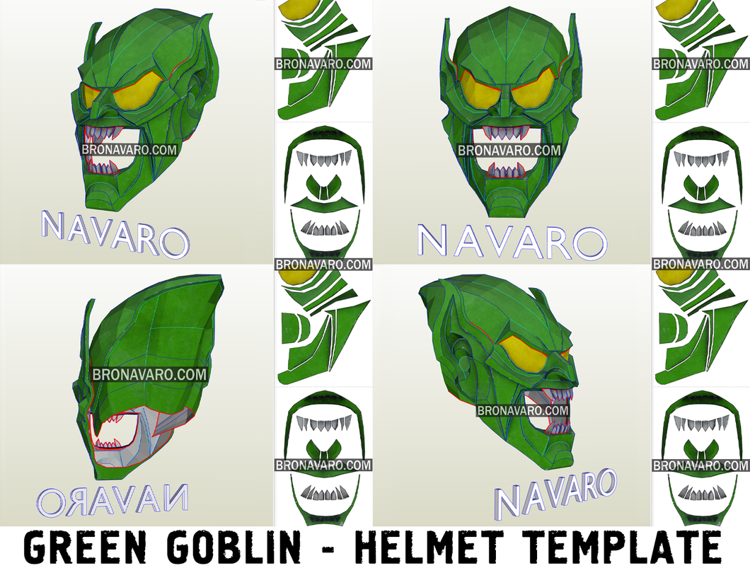 Green Goblin Helmet Eva Foam Template