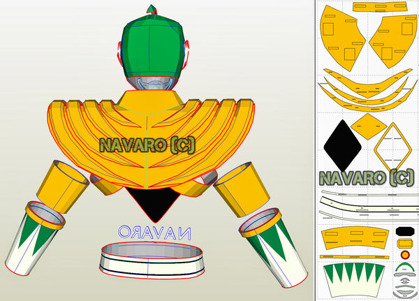 Load image into Gallery viewer, green ranger cosplay pattern
