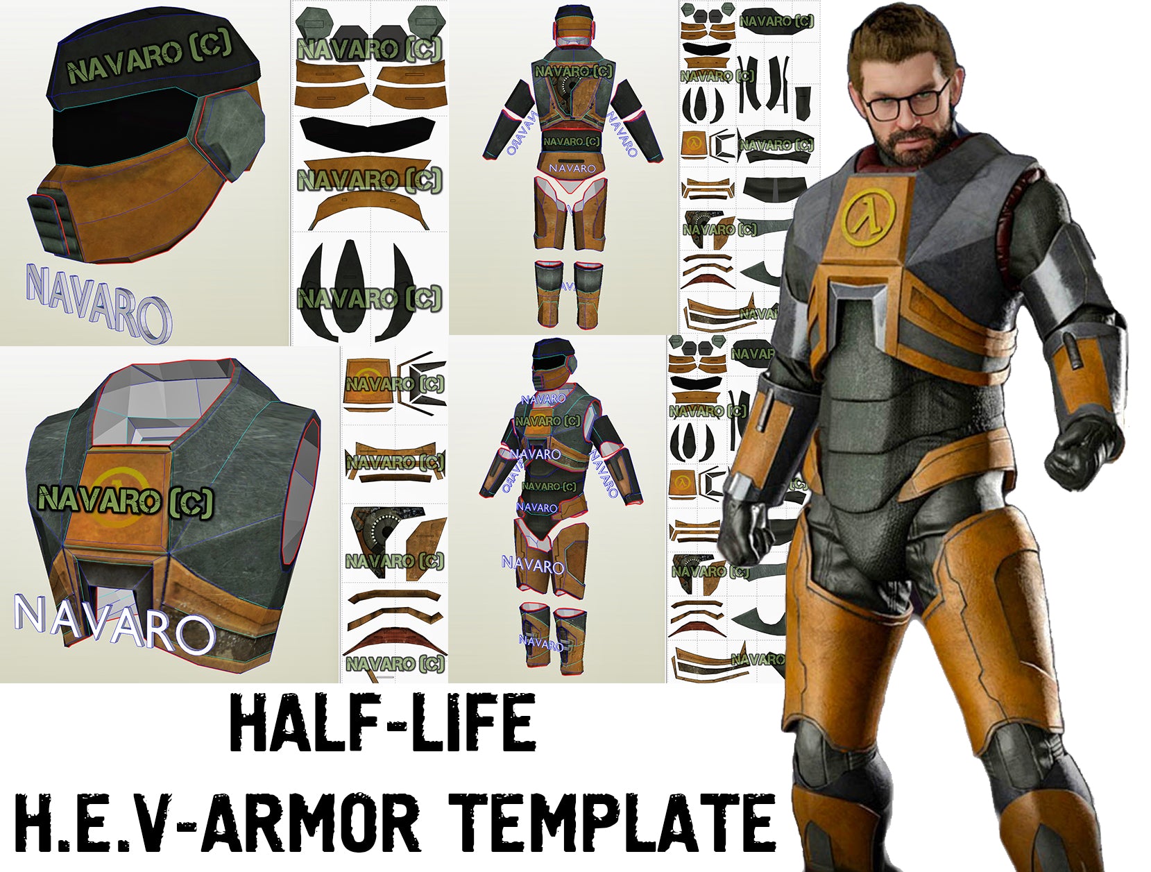 Half-Life - HEV Suit (Eva Foam Template) - HEV Suit Pepakura – NAVARO half-life-hev-suit-eva-foam-template-hev-suit-pepakura-navaro