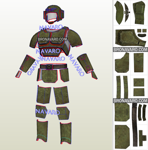 Load image into Gallery viewer, Cadian Armor Cosplay Template
