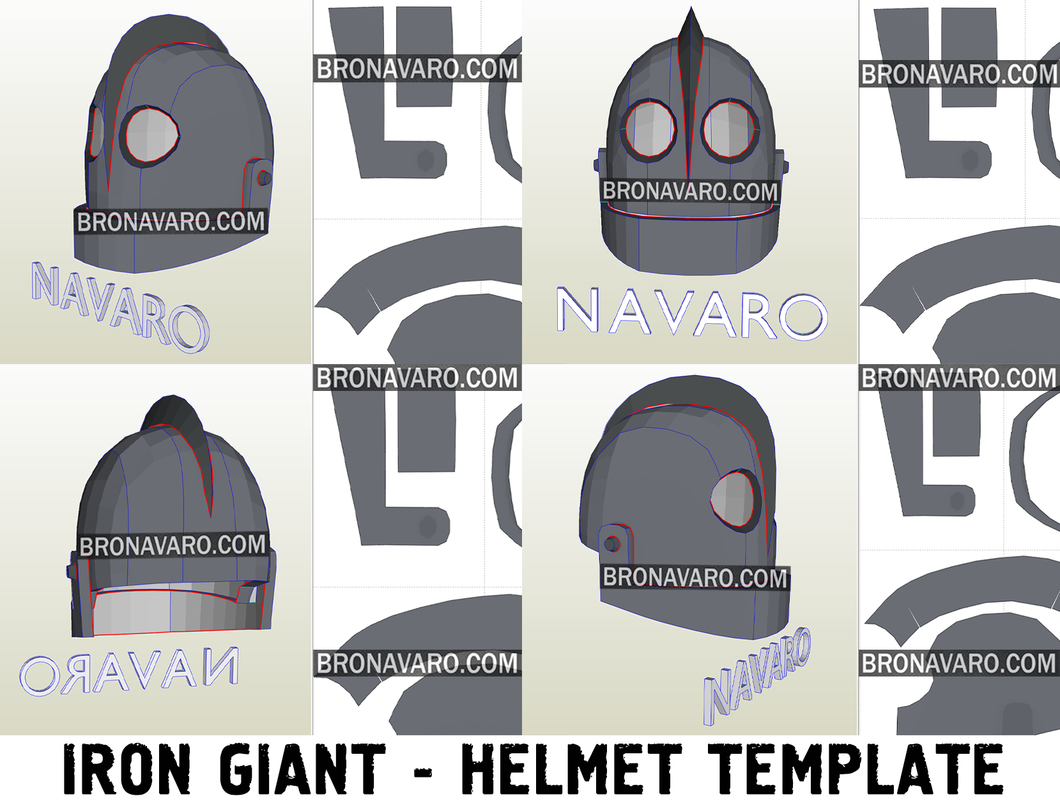 Iron Giant Helmet Foam Template
