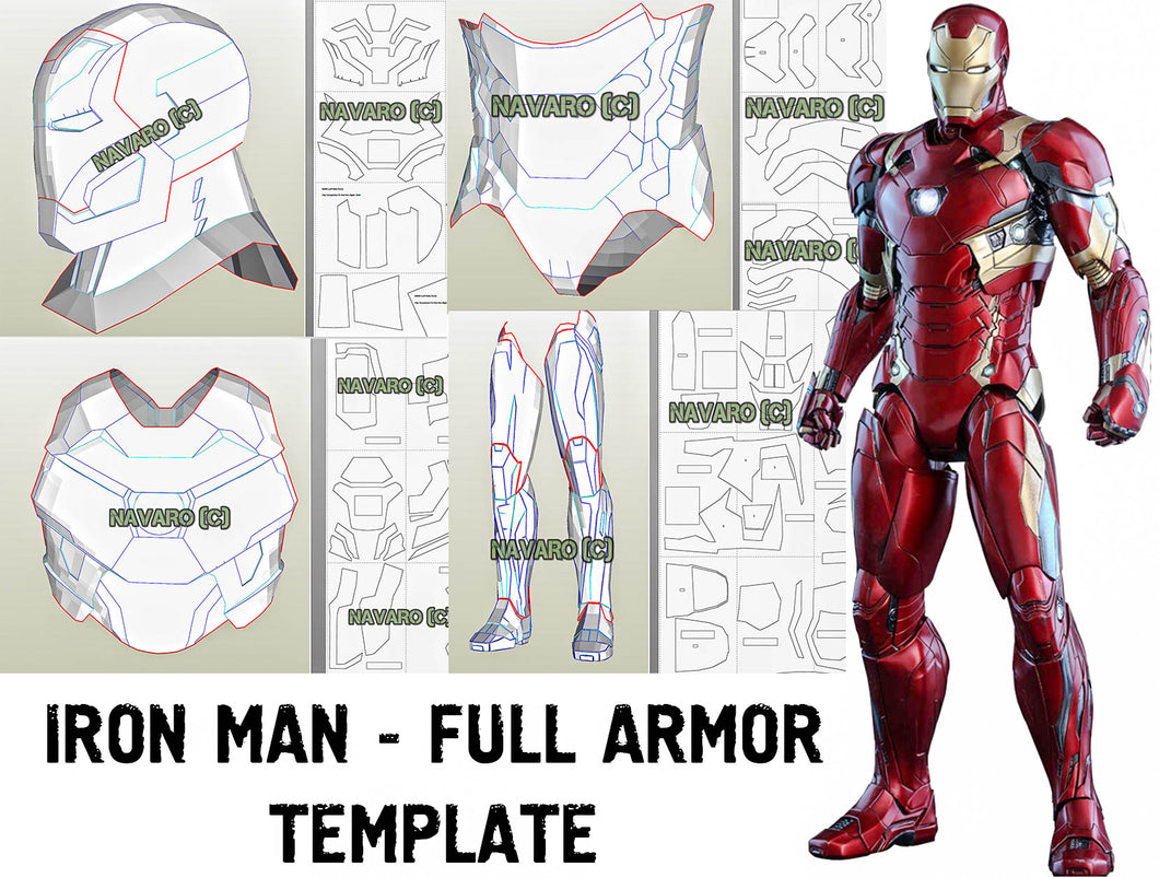 IRON MAN MK 46 (Foam Template) - Iron Man Armor Pepakura – NAVARO free-iron-man-pumpkin-stencil-printable-carving-template-the-benson-street