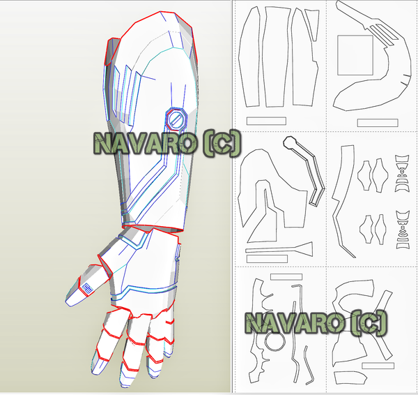 Load image into Gallery viewer, Iron Man Glove Pattern 
