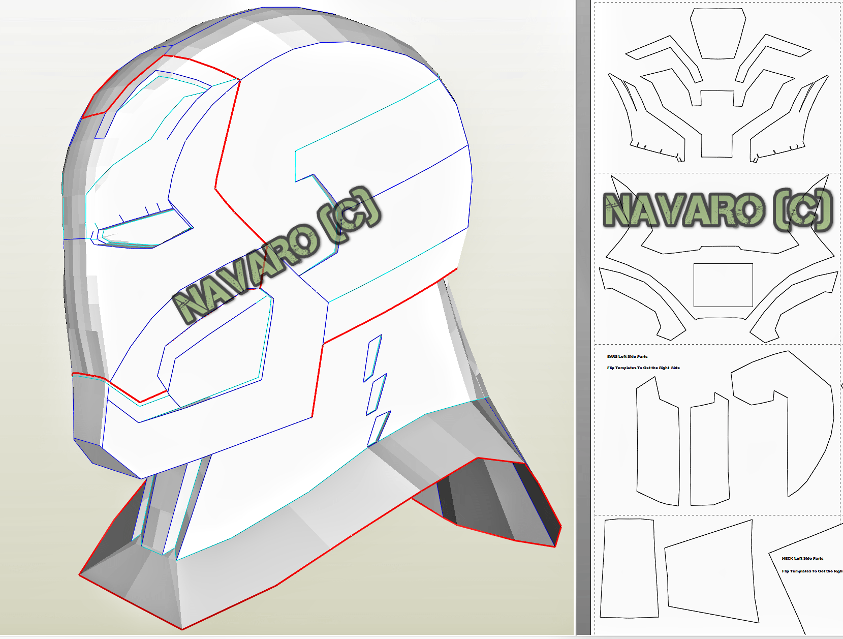 helmet iron man pepakura IRON MAN MK 46 (Foam Template)