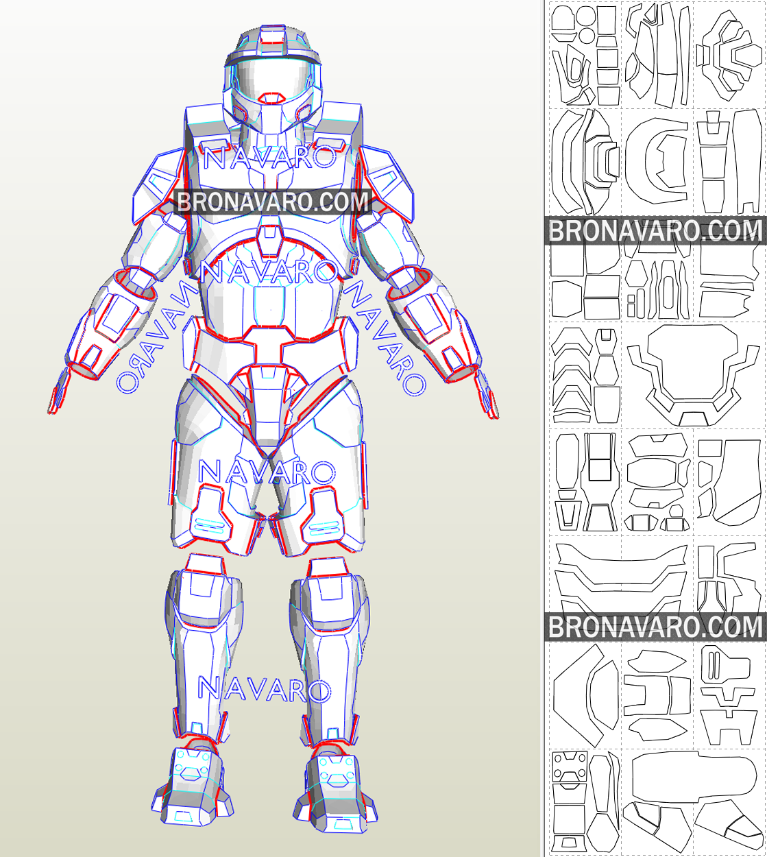 Halo Infinite Armor Foam Template Master Chief Armor Pepakura Navaro