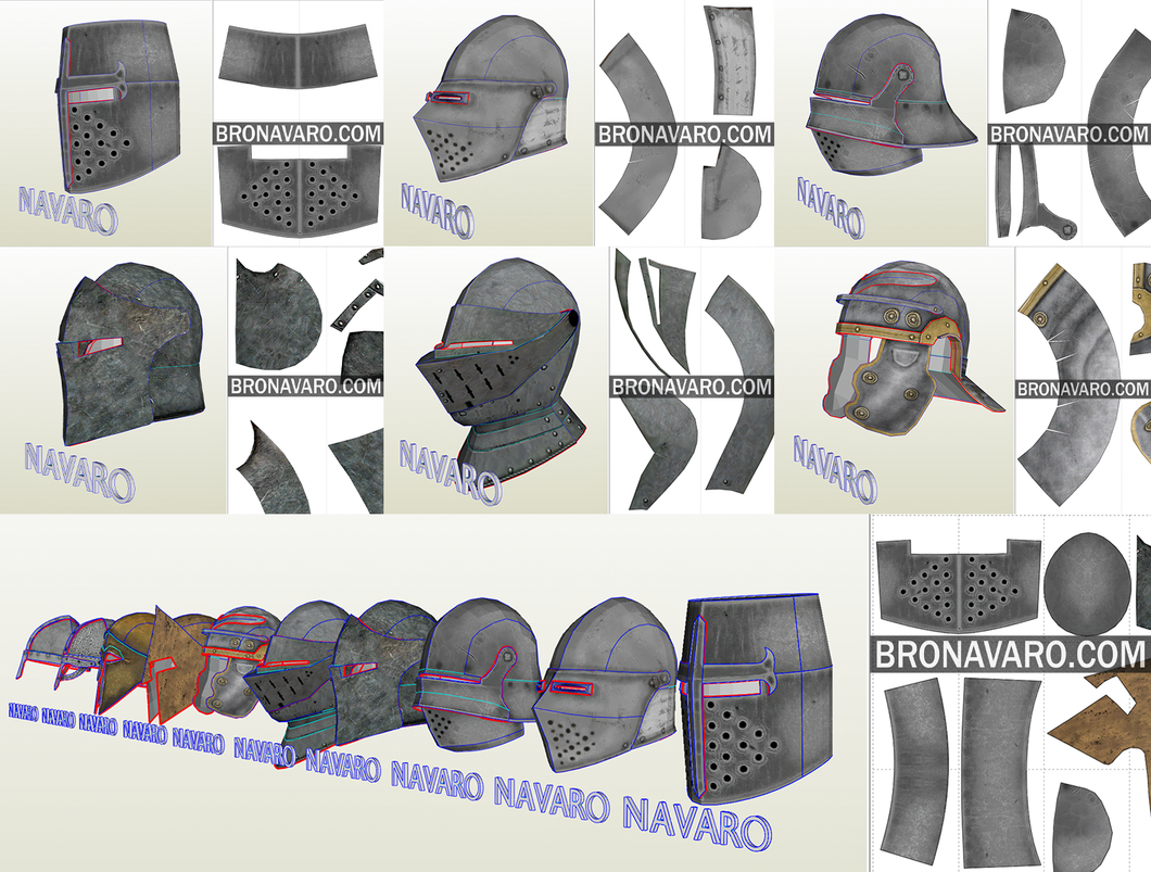Medieval Helmets eva foam template