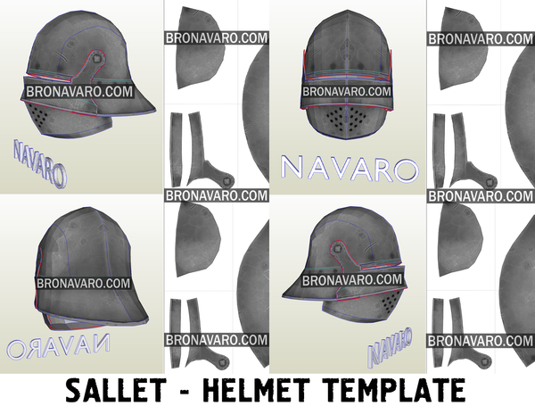 Load image into Gallery viewer, Medieval Sallet helmet pepakura
