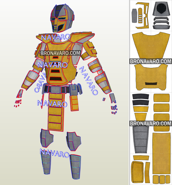 Load image into Gallery viewer, Mortal Kombat Cyrax Armor Eva Foam Template
