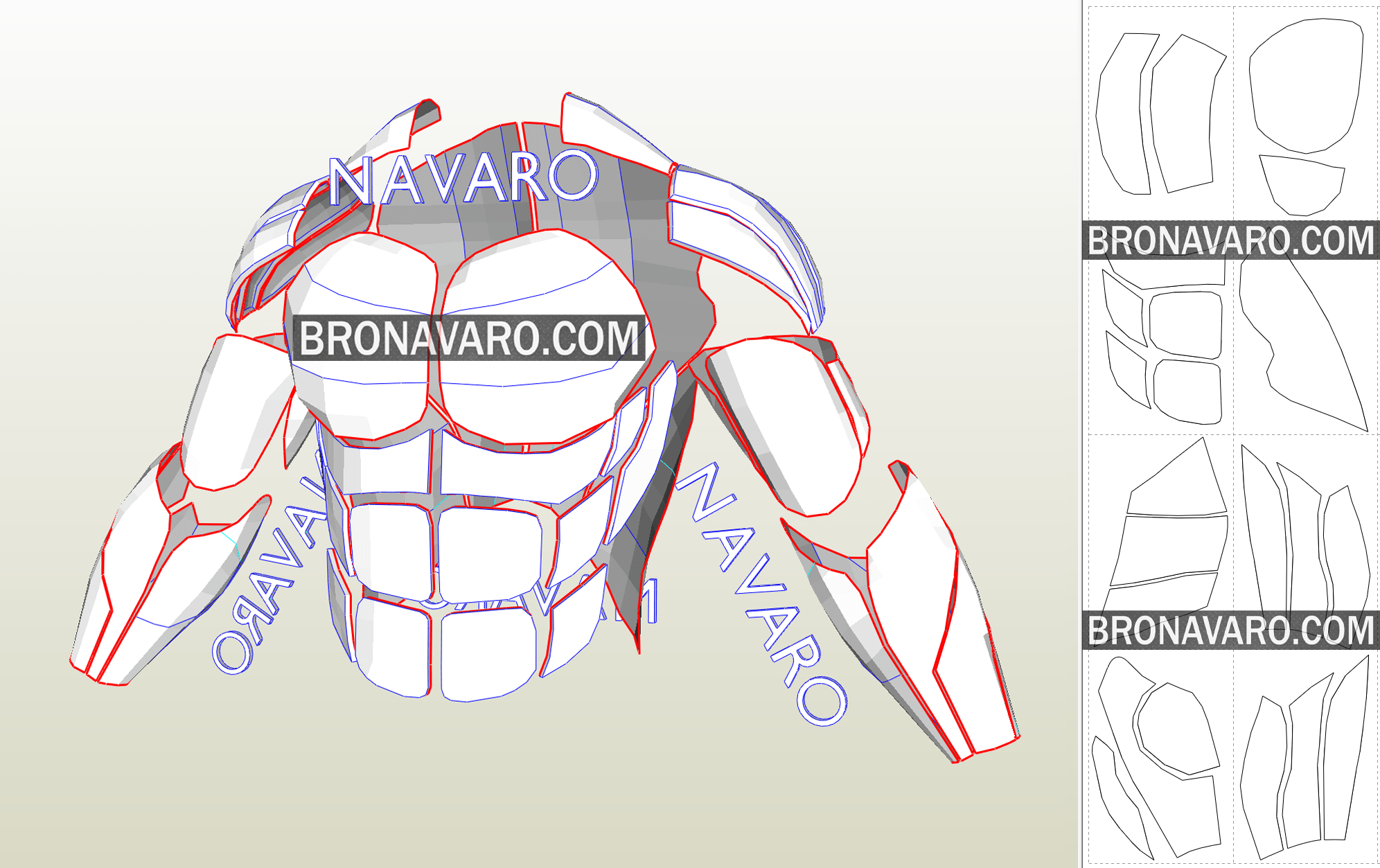 MUSCLE SUIT (Foam Template) Muscle Suit Pepakura NAVARO