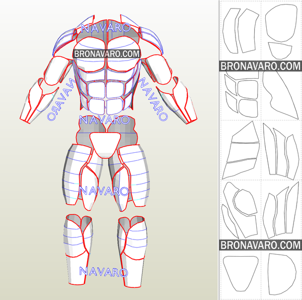 MUSCLE SUIT (Foam Template) Muscle Suit Pepakura NAVARO MUSCLE SUIT (Foam Template) Muscle Suit Pepakura NAVARO