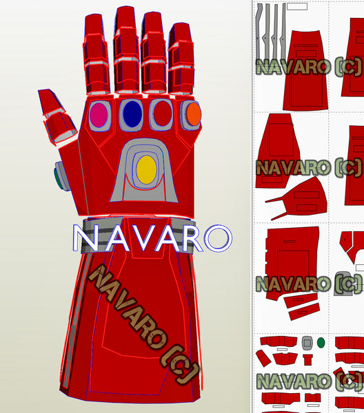 Load image into Gallery viewer, iron man nano gauntlet pepakura
