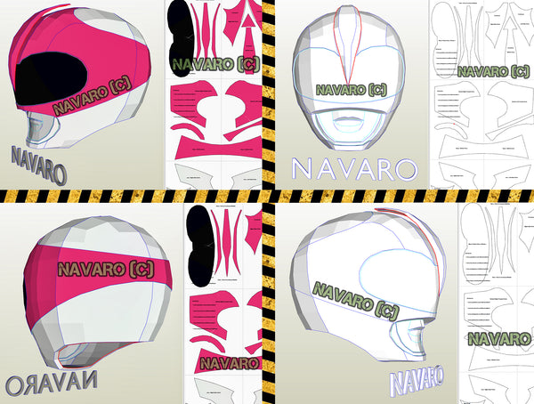 Load image into Gallery viewer, pink ranger helmet template

