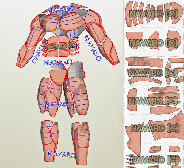 Load image into Gallery viewer, MUSCLE SUIT (Foam Template) - Muscle Suit Pepakura - Muscle Body Cosplay - DIY Muscle Suit - Cosplay Template - Printable Pdf + Pdo

