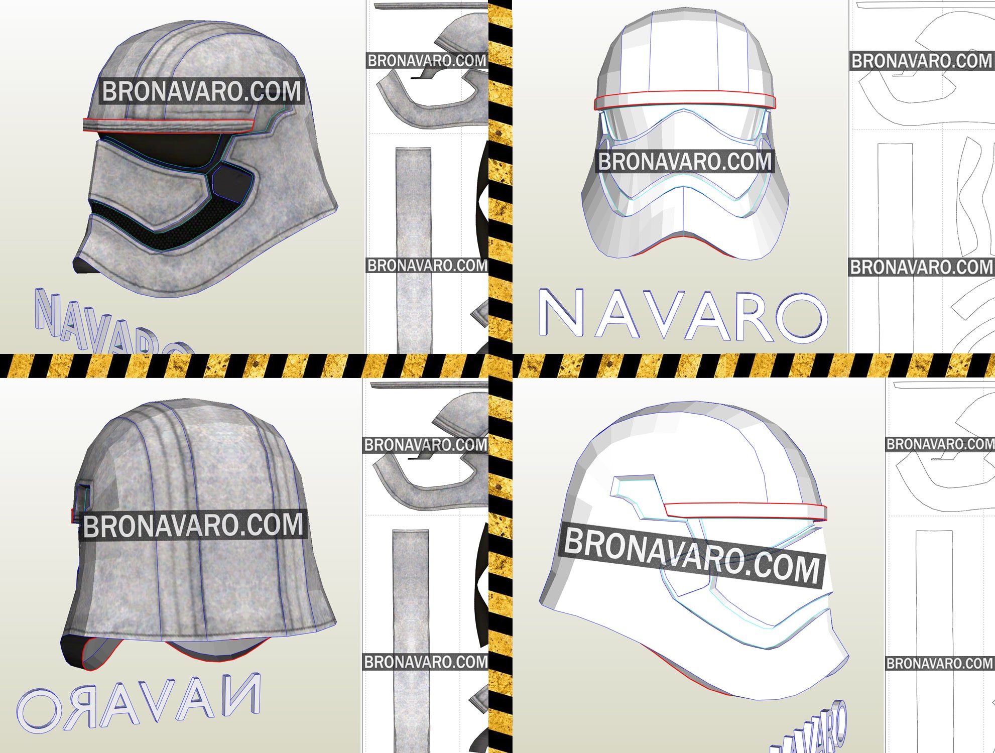Darth Vader Foam Template - Kylo Ren Helmet Pepakura - Boba Fett Helmet ...