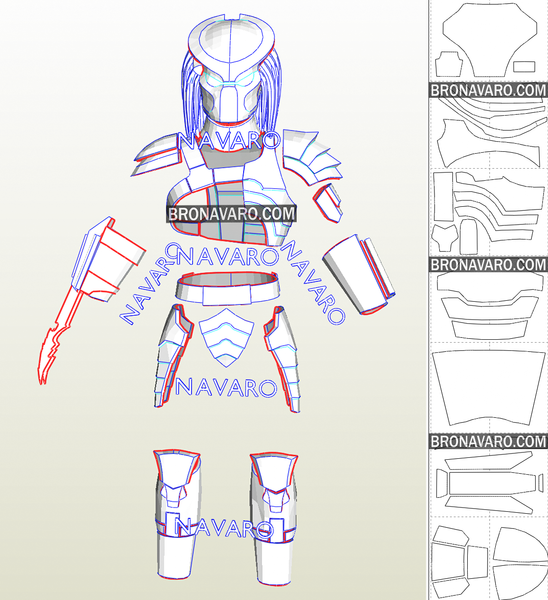 Load image into Gallery viewer, Predator Armor Cosplay Pepakura
