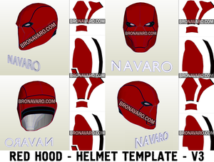 Red Hood Rebirth Helmet Eva Foam Template