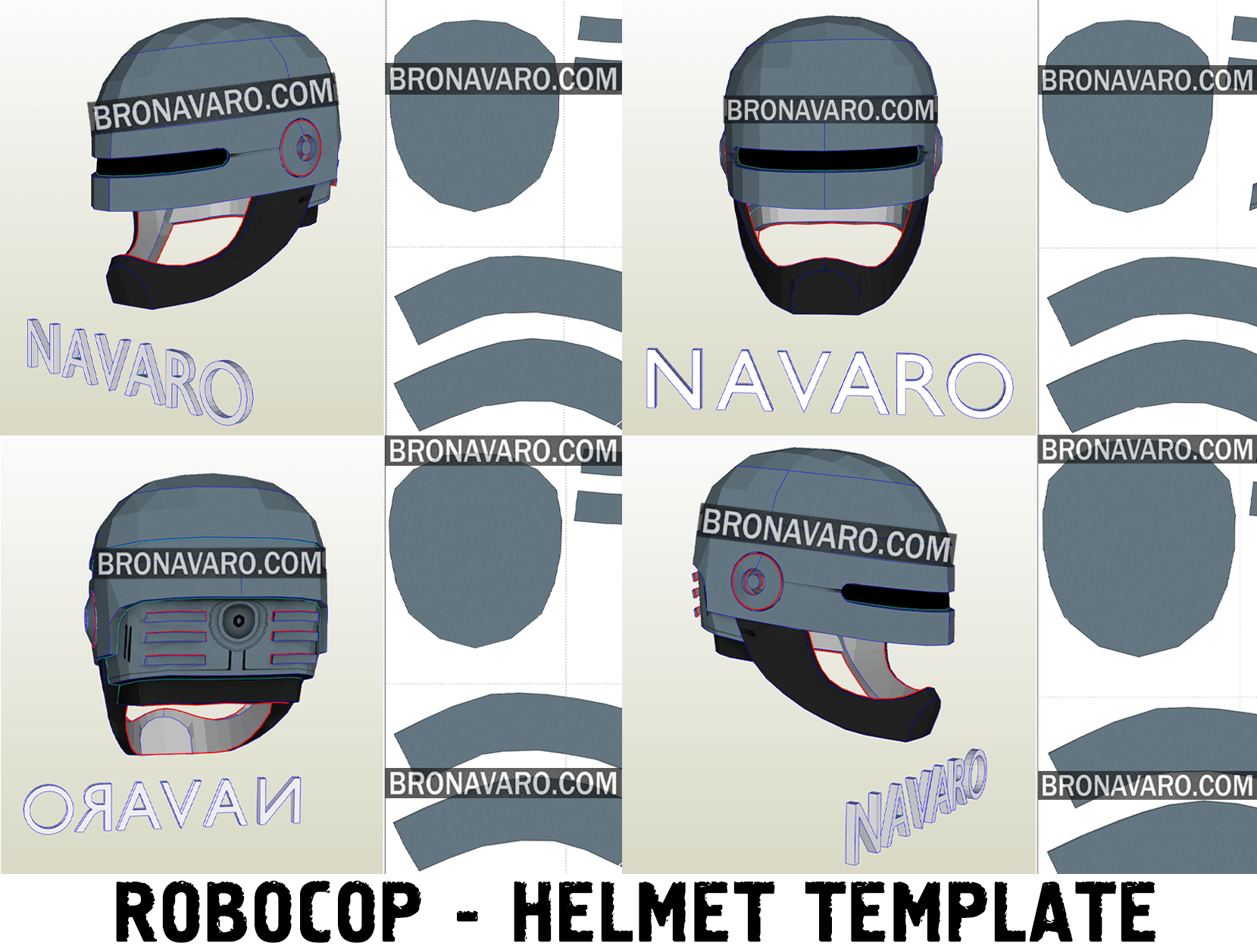 bike helmet foam pattern ROBOCOP Helmet (Foam Template)