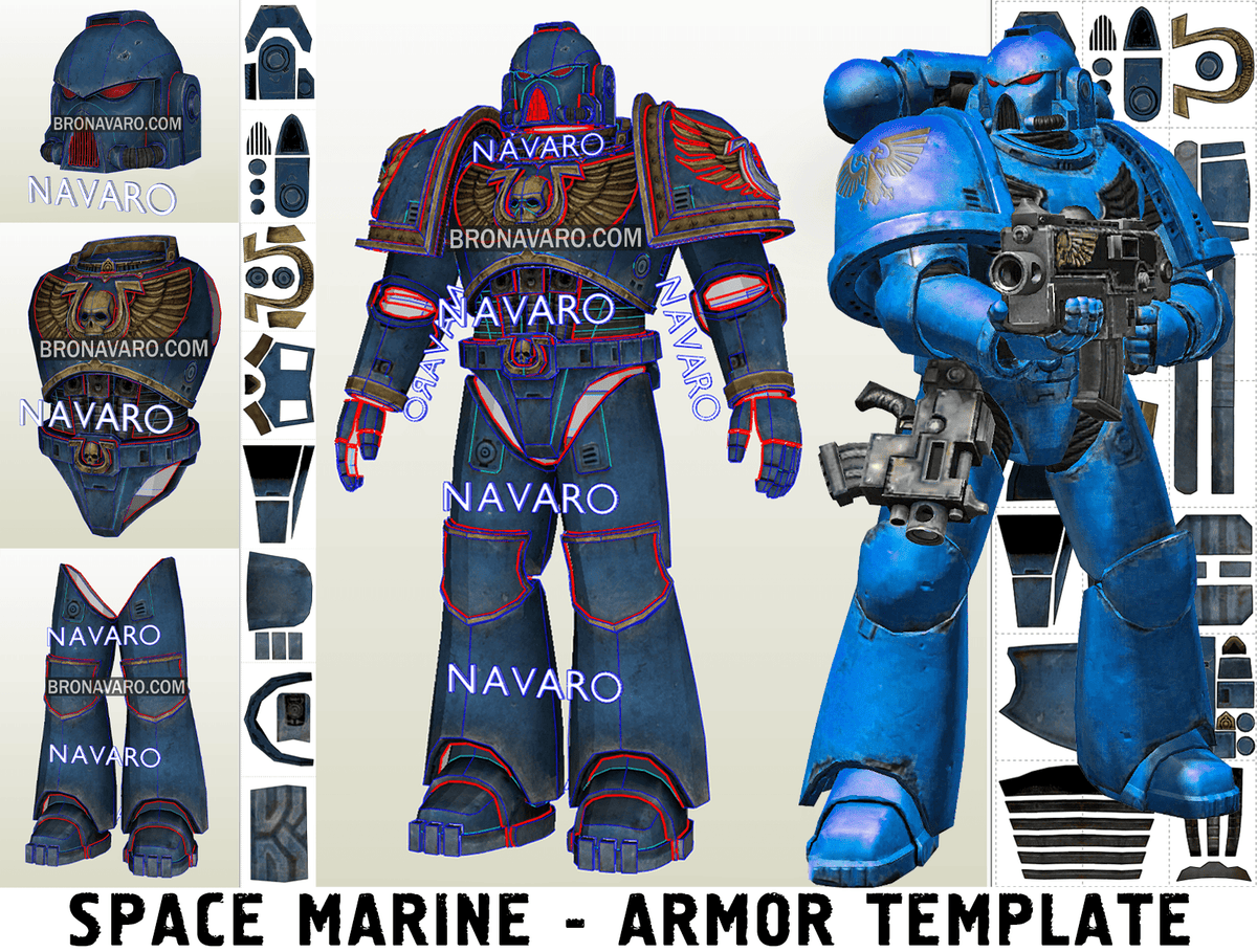Ra Armor SPACE MARINE Armor (Foam Template) - Ultramarine Armor Pepakura – NAVARO