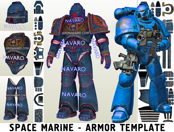 Load image into Gallery viewer, Space Marine Armor Pepakura Template
