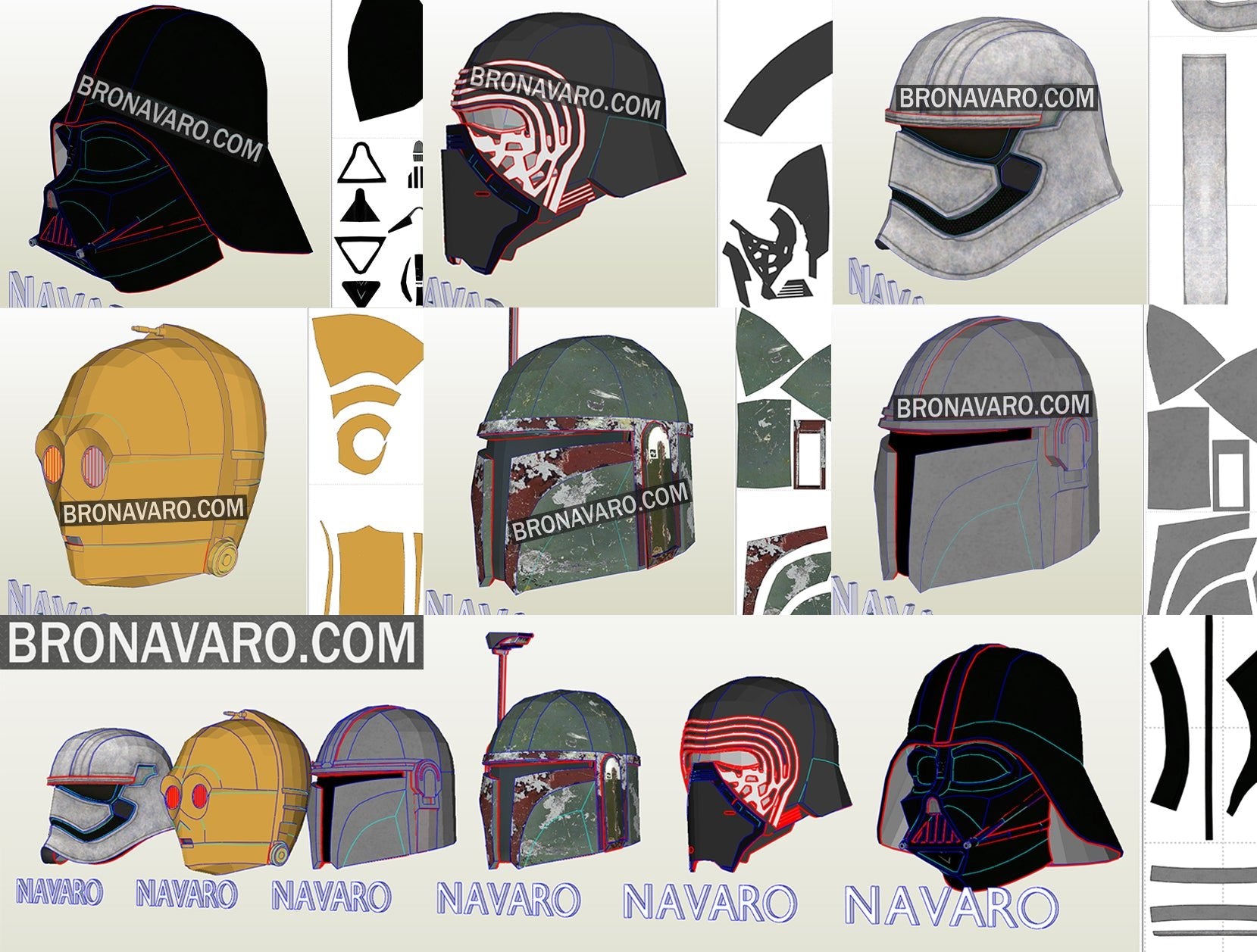 Darth Vader Foam Template - Kylo Ren Helmet Pepakura
