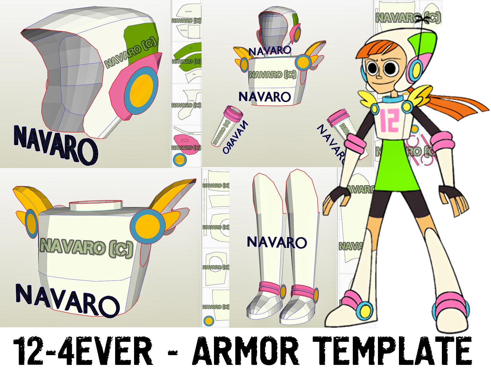 Twelve Forever Armor Foam Template Twelve Forever Helmet Template Twelve Forever Cosplay Twelve Forever Pepakura Eva Foam Template