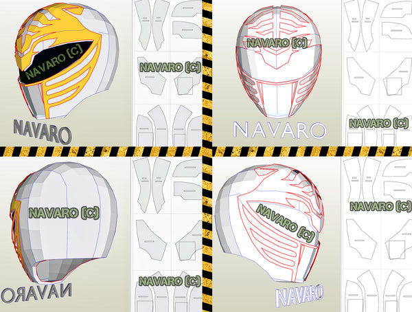 Load image into Gallery viewer, white ranger helmet template
