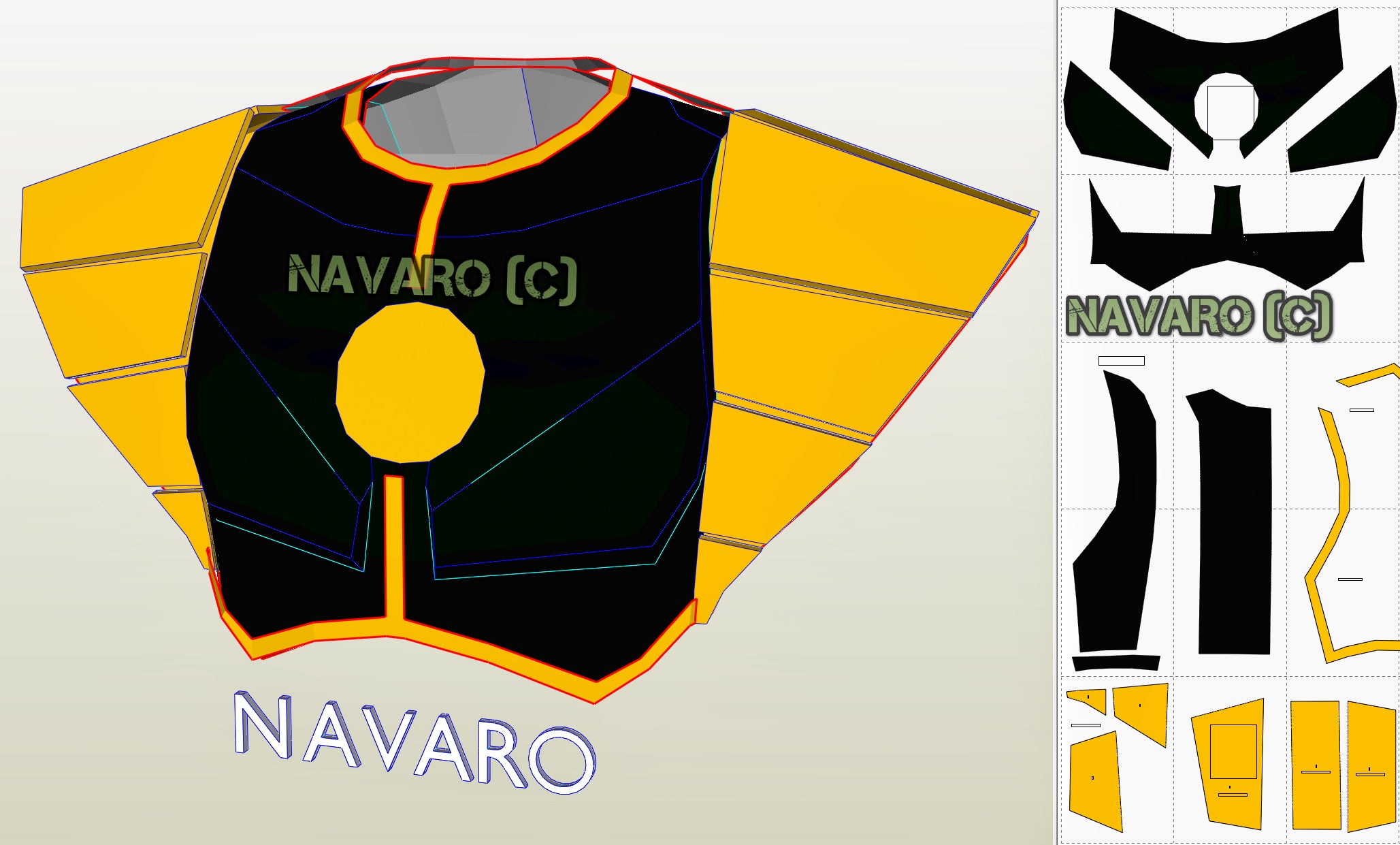 White Ranger Armor Template - White Ranger Shield Pepakura – NAVARO