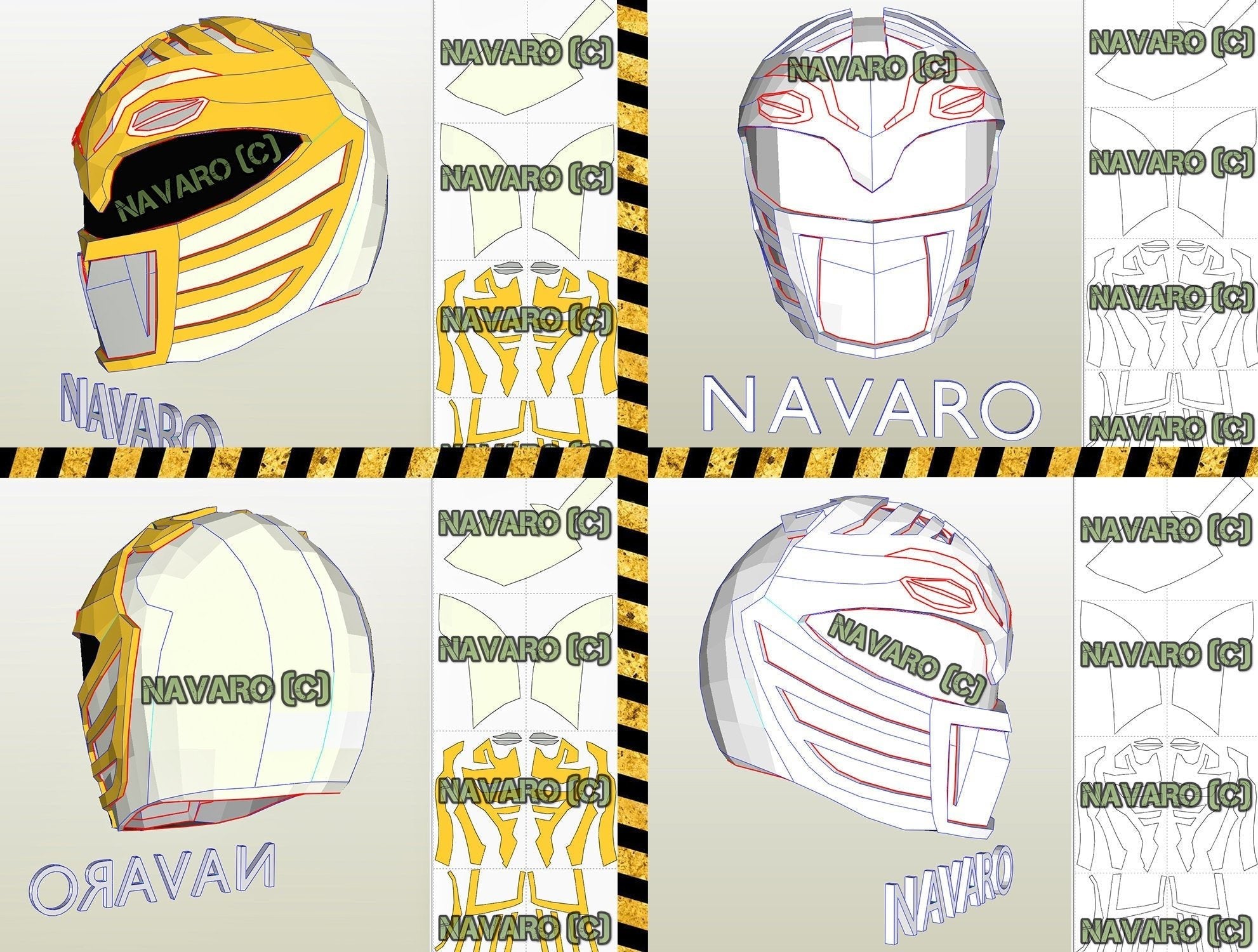 White Ranger Armor Template - White Ranger Shield Pepakura – NAVARO