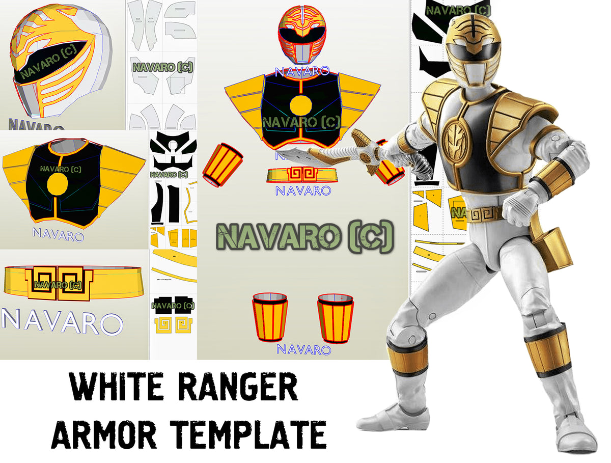 White Ranger Armor Template - White Ranger Shield Pepakura – NAVARO