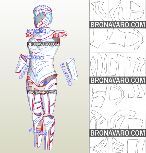 Load image into Gallery viewer, Wonder Woman Cosplay Armor Template

