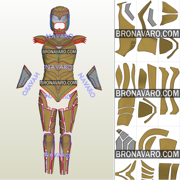 Load image into Gallery viewer, Wonder Woman Golden Eagle Cosplay Template
